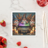 Halloween-Zauberer-Gnome-Mitternachts-Bräu-Kessel Serviette (Beispiel)