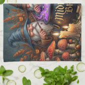 Halloween-Zauberer-Gnome-Mitternachtsbrau-Kessel Geschirrtuch (Gefaltet)