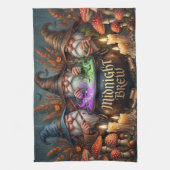 Halloween-Zauberer-Gnome-Mitternachtsbrau-Kessel Geschirrtuch (Vertikal)