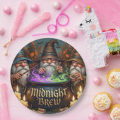 Halloween-Zauberer-Gnome-Mitternachtsbrau-Kessel Pappteller (Party)