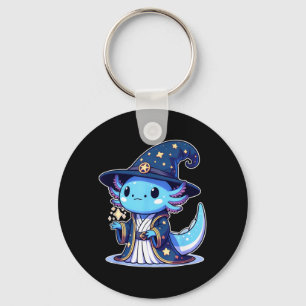 Halloween Zauberer lustiger Axolotl Schlüsselanhänger