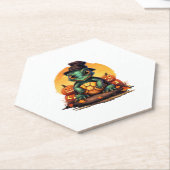 Halloween-Zauberturtle mit Hut im Herbst Untersetzer (angewinkelt)