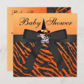 Halloween Zebra & Animal Print Baby Dusche Einladung (Vorne/Hinten)