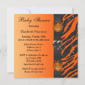 Halloween Zebra & Animal Print Baby Dusche Einladung (Rückseite)