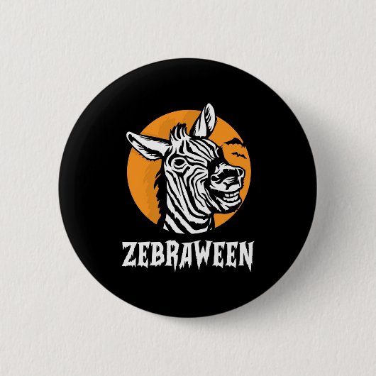 Halloween Zebra Button (Vorderseite)
