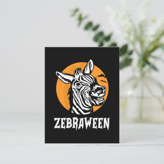 Halloween Zebra Dankeskarte (Stehend Vorderseite)