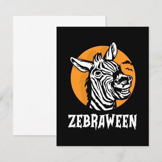 Halloween Zebra Dankeskarte (Vorne/Hinten)
