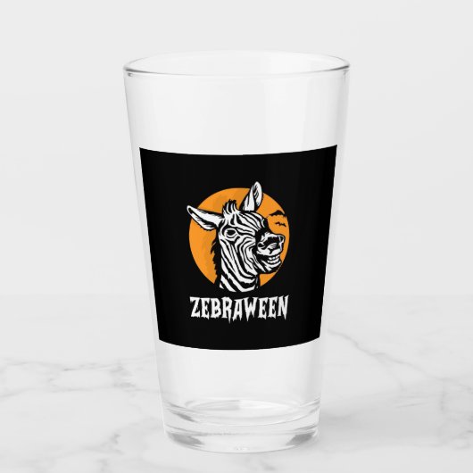 Halloween Zebra Glas (Vorderseite)