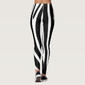 Halloween Zebra Streifen Schwarz/Weiß Leggings (Rückseite)