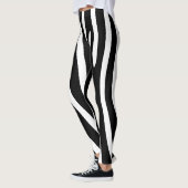 Halloween Zebra Streifen Schwarz/Weiß Leggings (Links)