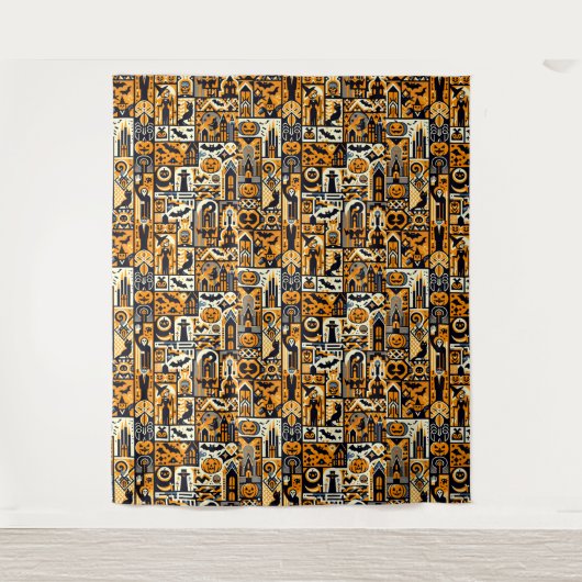 Halloween-Zeichen-Backdrops Wandteppich (Vorderseite)