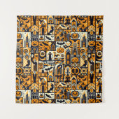 Halloween-Zeichen-Backdrops Wandteppich (Vorderseite)