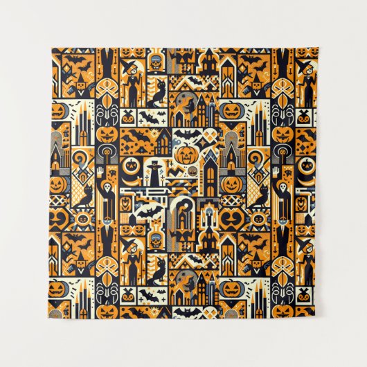 Halloween-Zeichen-Backdrops Wandteppich (Vorderseite)