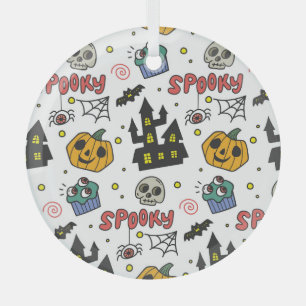 Halloween-Zeichen: Flüchtiges nahtloses Muster Ornament Aus Glas