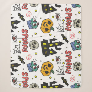 Halloween-Zeichen: Flüchtiges nahtloses Muster Sherpadecke
