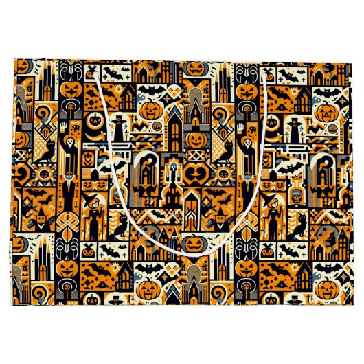 Halloween-Zeichen Große Geschenktüte (Rückseite)