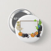 Halloween-Zeichen mit Mama und Frankenstein Button (Vorne & Hinten)