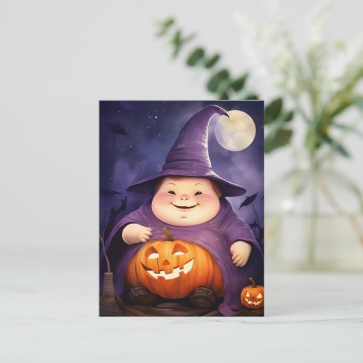 Halloween-Zeichentrickfigur Feiertagspostkarte (Stehend Vorderseite)