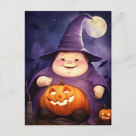 Halloween-Zeichentrickfigur Feiertagspostkarte (Vorderseite)