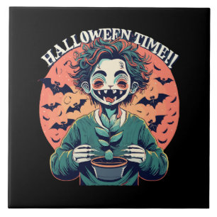 Halloween-Zeit, aber eigentlich glückliche Zeit! Fliese