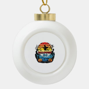 Halloween-Zeit Hexe Kürbisse Fledermäuse Sonnenunt Keramik Kugel-Ornament