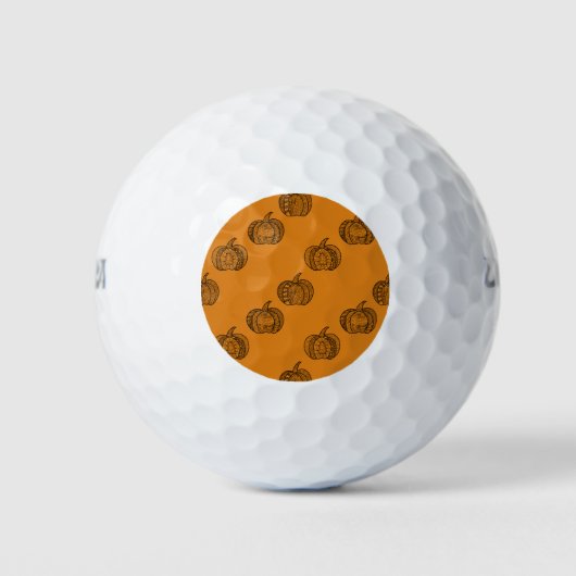 Halloween-zentangle doodles Kürbis Herbst Golfball (Vorderseite)