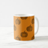 Halloween-zentangle-Kürbis HerbstErntedank Kaffeetasse (VorderseiteRechts)
