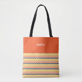 Halloween Zickzack Herbst Kürbis Name Tasche (Vorderseite)