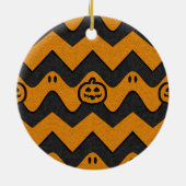 Halloween-Zickzack Muster mit Geistern und Kürbisk Keramik Ornament (Hinten)
