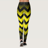 Halloween Zickzack Streifenlinien ombre gelb Leggings (Rückseite)