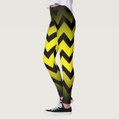 Halloween Zickzack Streifenlinien ombre gelb Leggings (Links)