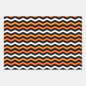 Halloween Zickzack Strip Wrapping Paper Sheets Geschenkpapier Set (Vorderseite)