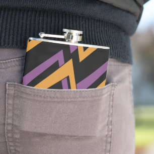 Halloween Zig Zags Orange Lila Flachmann