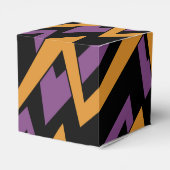 Halloween Zig Zags Orange Lila Geschenkschachtel (Rückseite)
