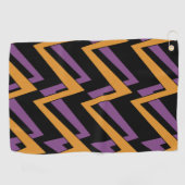 Halloween Zig Zags Orange Lila Golfhandtuch (Horizontal)