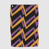 Halloween Zig Zags Orange Lila Golfhandtuch (Vorderseite)
