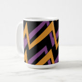Halloween Zig Zags Orange Lila Kaffeetasse (Vorderseite Links)