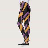 Halloween Zig Zags Orange Lila Leggings (Links)