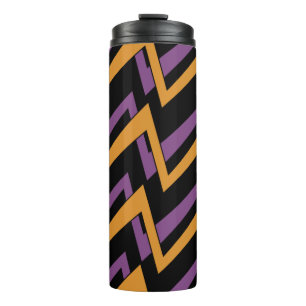 Halloween Zig Zags Orange Purple Thermosbecher