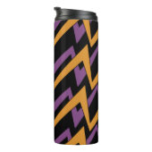 Halloween Zig Zags Orange Purple Thermosbecher (Nach rechts gedreht)