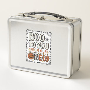 Halloween-Zitat Boo to You From Our Crew Vintage E Metall Brotdose