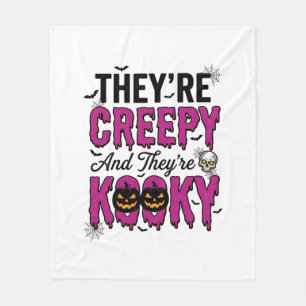 Halloween-Zitat Gruselig Kooky Spukig Vintage_1 Fleecedecke