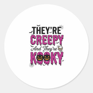 Halloween-Zitat Gruselig Kooky Spukig Vintage_1 Runder Aufkleber