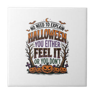 Halloween-Zitat-Shirt Vintage-Kürbis-Fledermaus-Ba Fliese
