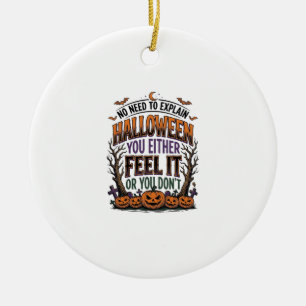 Halloween-Zitat-Shirt Vintage-Kürbis-Fledermaus-Ba Keramik Ornament