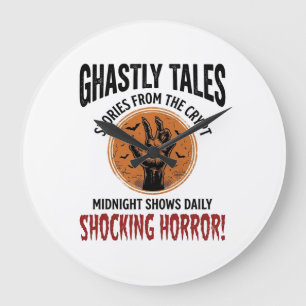 Halloween-Zitat Werde alles Schreckliche Vintage_1 Große Wanduhr