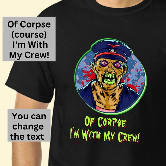 Halloween Zombie Beängstigend Angry Ghost Captain  T-Shirt