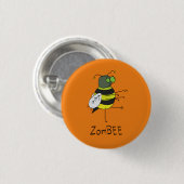 Halloween Zombie Bee Halloween Button (Vorne & Hinten)