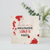 Halloween Zombie BloodBunte Vampire Party Einladung (Stehend Vorderseite)