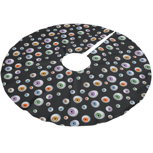 Halloween Zombie Bloodshot Eyeball Polyester Weihnachtsbaumdecke (Schrägansicht)